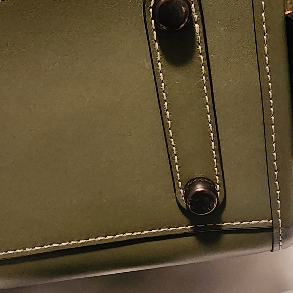 Coach Rogue Size 25. Olive Green Shoulder Bag with Animal Print Accents - Picture 11 of 17